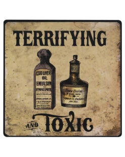 Vintage Metallschild "Giftflaschen" 20cm