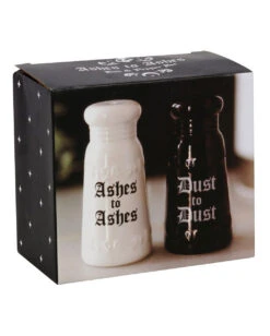 Asche Zu Asche Salz & Pfeffer Set 7 Asche Zu Asche Salz & Pfeffer Set -Halloween Serien Geschäft ashes to ashes salz und pffer set ashes to ashes salt and pepper shaker halloween homeware gothic homeware 53763 03
