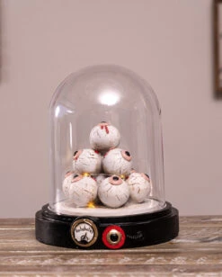 Beleuchteter Augenhügel Unter Glashaube 18cm -Halloween Serien Geschäft augenberg unter glaskuppel mit licht eye mound under glass dome with light halloween dekoration 54741 06