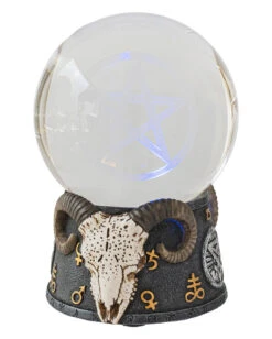 Baphomet Kristallkugel Mit LED -Halloween Serien Geschäft baphomet wahrsagekugel mit led baphomet crystal ball with led halloween tischdekoration 51351 04