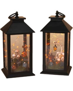 Halloween Laterne Friedhof Szenario Beleuchtet