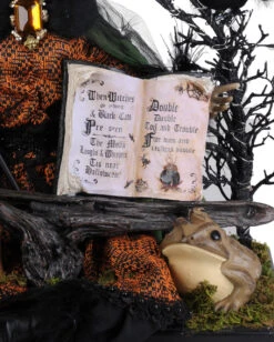 Beleuchtete Geisterhexe Mit Kröte & Zauberbuch 50cm -Halloween Serien Geschäft beleuchtete maerchenhexe mit zauberbuch und rabe lighted storybook witch with magic book and raven 54768 04
