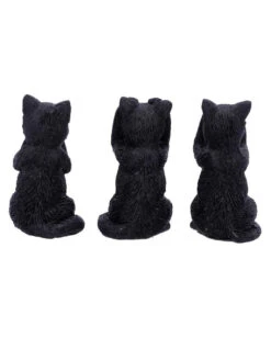 Drei Weise Schwarze Katzen -Halloween Serien Geschäft drei weise schwarze katzen three wise felines cat figures 39524 03