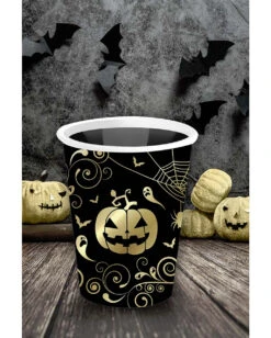 Extravagante Halloween Kürbis Pappbecher 6 St. -Halloween Serien Geschäft edle halloween kuerbis pappbecher noble halloween pumpkin paper cups elegante halloween tischdeko 53229 2