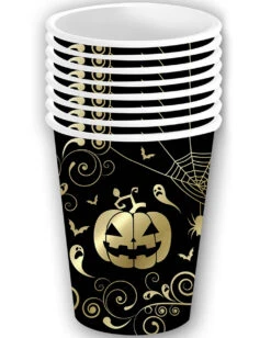 Extravagante Halloween Kürbis Pappbecher 6 St. -Halloween Serien Geschäft edle halloween kuerbis pappbecher noble halloween pumpkin paper cups elegante halloween tischdeko 53229 3
