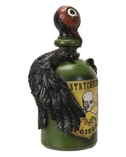 Giftflasche Mit Blutigem Augapfel & Krähe 20cm -Halloween Serien Geschäft giftflasche mit blutigem auge und schwarzem rabe poision bottle with bloody eyeball and raven gothic deko 54745 04