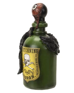 Giftflasche Mit Blutigem Augapfel & Krähe 20cm -Halloween Serien Geschäft giftflasche mit blutigem auge und schwarzem rabe poision bottle with bloody eyeball and raven gothic deko 54745 05