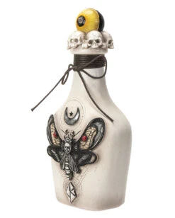 Giftflasche Mit Totenkopf Motte & Auge 25cm -Halloween Serien Geschäft giftflasche mit totenkopf schwaermer und augapfel poision bottle with skull moth and eyeball 54747 05
