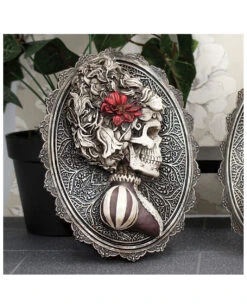 Gothic Skelett Dame Day Of The Dead Wand- & Standbild -Halloween Serien Geschäft gothic skelett dame day of the dead wandbild gothic skeleton wall plaque stilvolle gothic deko 39301 2