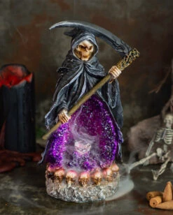 Sensenmann Backflow Räucherkegel Halter Mit LED -Halloween Serien Geschäft grim reaper backflow raeucherkegel halter mit licht grim reaper backflow incense burner with light 50660 04