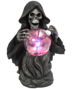 Halloween Serien Geschäft -Halloween Serien Geschäft grosser grim reaper mit leuchtkugel 60cm electric grim reaper with static lighted magic ball halloween deko 52530 2