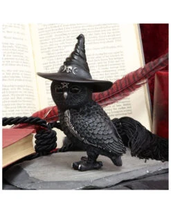 Walpurgisnacht Eule Mit Hexenhut 13,5cm -Halloween Serien Geschäft halloween eule mit hexenhut walpurgisnacht eule mit hexenhut halloween owl with witch hat 50745 06