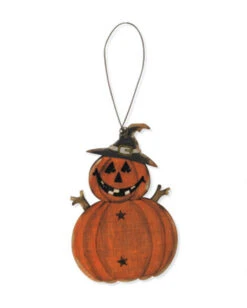 Holz Ornament Halloween Kürbis 8cm