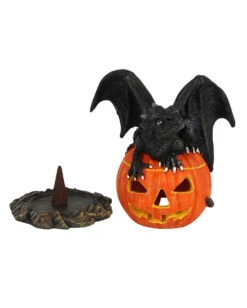 Jack O Lantern Kürbis Mit Drache Räucherkegelhalter -Halloween Serien Geschäft halloween kuerbis mit drachen raeucherkegelhalter halloween kuerbis teelichthalter trick or treat dragon cone burner 51679 03