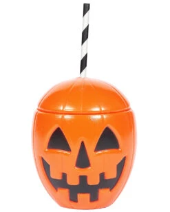 Trinkbecher Kürbisgesicht Mit Deckel