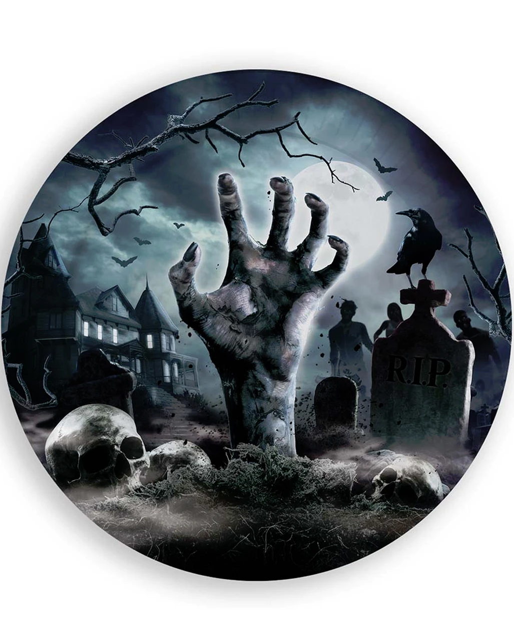 Halloween Pappteller Zombie Friedhof 6 St. 1 Halloween Pappteller Zombie Friedhof 6 St.