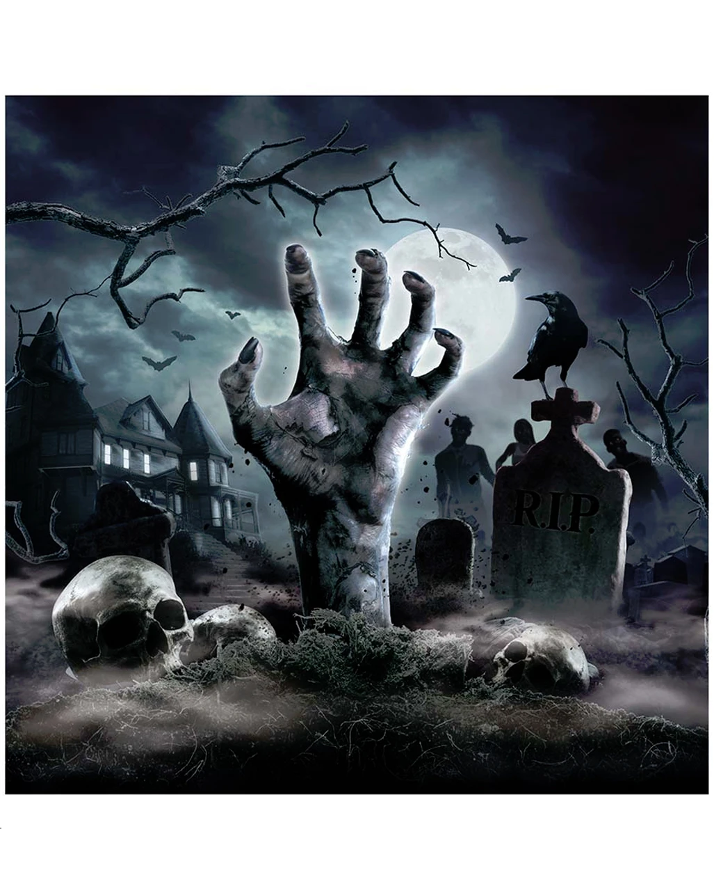 Zombie Friedhof Halloween Servietten 12 St. 1 Zombie Friedhof Halloween Servietten 12 St.