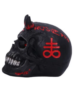 Infernal Teufels Totenschädel 20cm -Halloween Serien Geschäft infernal teufels totenkopf infernal teufels totenschaedel infernal devil skull gothic deko 54566 03