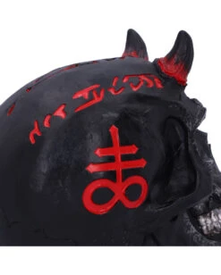 Infernal Teufels Totenschädel 20cm -Halloween Serien Geschäft infernal teufels totenkopf infernal teufels totenschaedel infernal devil skull gothic deko 54566 05