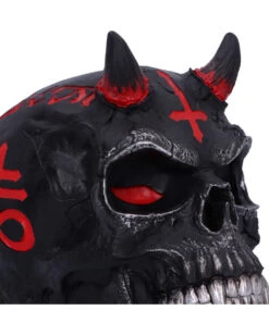 Infernal Teufels Totenschädel 20cm -Halloween Serien Geschäft infernal teufels totenkopf infernal teufels totenschaedel infernal devil skull gothic deko 54566 06