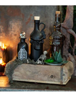 Vintage Glasflasche Kristallschliff Eckig 23cm 5 Vintage Glasflasche Kristallschliff Eckig 23cm -Halloween Serien Geschäft jekyll and hyde giftflasche jekyll and hyde poision bottle halloween tischdeko gothic homeware 52022 07 1