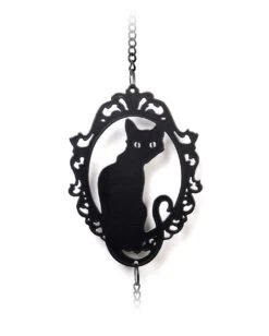 Katzen Silhouette Metall Windspiel Hängedeko -Halloween Serien Geschäft katzen silhouette windspiel und haengedeko gothic und halloween wohnungsdeko alchemy england feline wind chime 52747 2