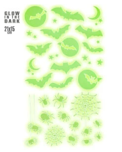 Leuchtende "Fledermäuse & Spinnen" Halloween Sticker -Halloween Serien Geschäft leuchtende halloween sticker fledermaeuse und spinnen glow in the dark halloween sticker bats and spiders 51726 02