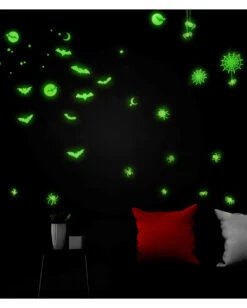 Leuchtende "Fledermäuse & Spinnen" Halloween Sticker -Halloween Serien Geschäft leuchtende halloween sticker fledermaeuse und spinnen glow in the dark halloween sticker bats and spiders 51726 03