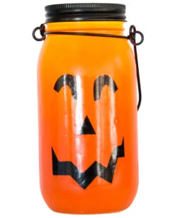 Beleuchtete Kürbis Laterne Aus Glas -Halloween Serien Geschäft leuchtende kuerbis glas laterne glowing pumpkin glass lantern halloween kuerbis deko 52602 2