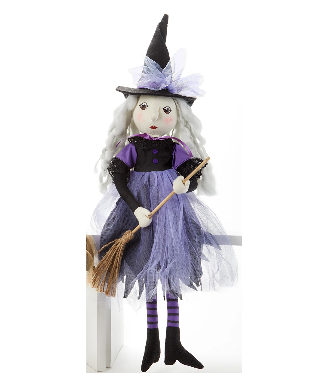Halloween Hexe Kantenhocker Figur Lila 50cm 1 Halloween Hexe Kantenhocker Figur Lila 50cm