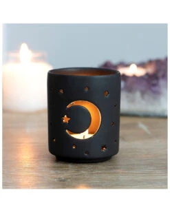 Mond & Sterne Teelichthalter 5 Mond & Sterne Teelichthalter -Halloween Serien Geschäft mystischer mond teelichthalter mystical moon tealight holder halloween tischdeko gothic dekoration 50819 03
