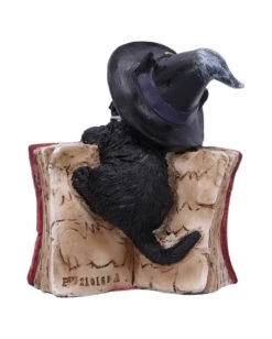 Schwarzes Hexenkätzchen Mit Rotem Zauberbuch 8,2cm -Halloween Serien Geschäft schwarze hexenkatze mit rotem zauberbuch black witchs cat familiar with red grimoire gothic deko und figuren 52417 4