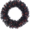 Halloween Kranz Mit LED Schwarz-orange 60cm