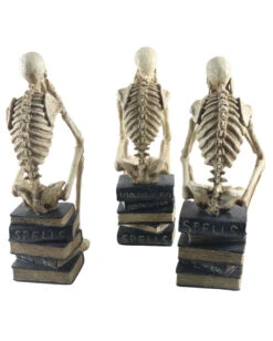Skelette Auf Bücher Sitzend 3 Stück Als Set 35cm -Halloween Serien Geschäft skelette auf buecher sitzend skeleton sitting on books skelett deko 54789 03