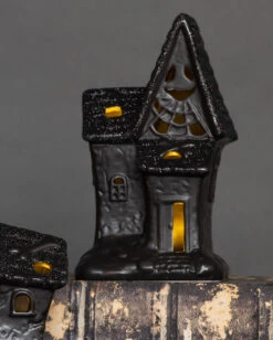 Beleuchtete Glitzer Spukendes Geisterhaus Deko -Halloween Serien Geschäft spooky glitter geisterhaus deko mit led spooky glitter light up haunted house halloween spukhaus deko 53049 3