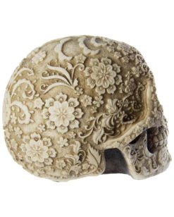 Totenschädel Mit Blütendesign -Halloween Serien Geschäft totenkopf mit bluetendesign totenschaedel dekoration skull with flower design 29106 4