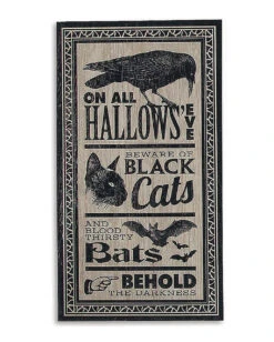 Antikes Halloween Schild "Hallows Eve" 46x24cm