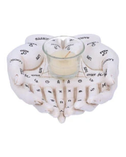 Weiße Chiromantie-Hände Teelichthalter -Halloween Serien Geschäft weisse handlese haende kerzenhalter weisse chiromantie haende teelichthalter 51058 04